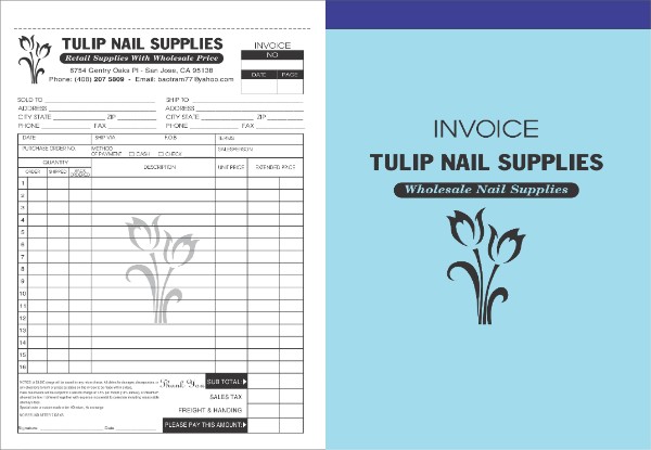hóa đơn bán lẻ tulip nail
